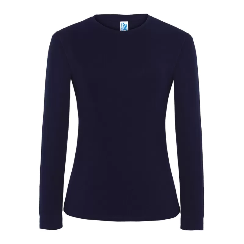 Tee-shirt femme manches longues en coton pré-rétréci, coupe droite, 170 g/m²