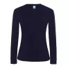 Tee-shirt femme manches longues en coton pré-rétréci, coupe droite, 170 g/m²