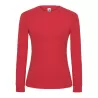 Tee-shirt femme manches longues en coton pré-rétréci, coupe droite, 170 g/m²