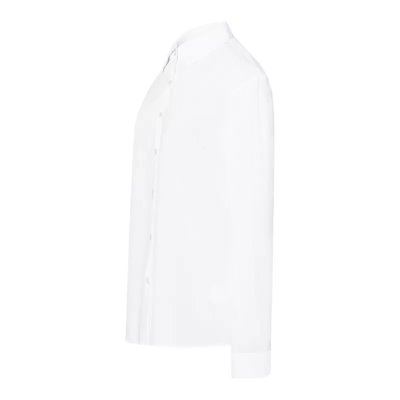 Chemise popeline femme manches longues, coupe ajustée, 100 g/m²