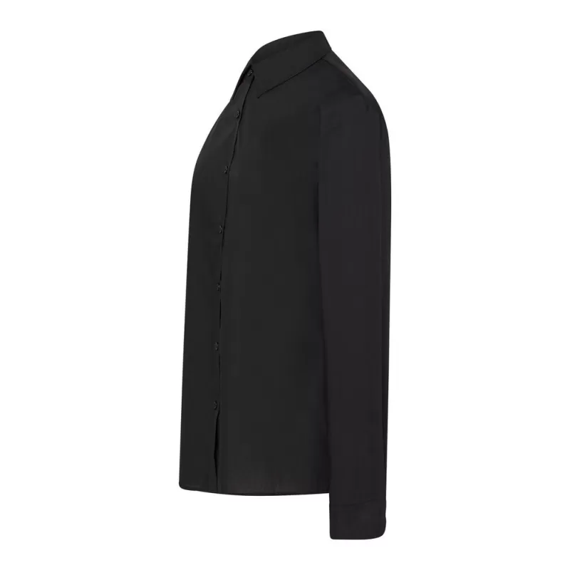 Chemise popeline femme manches longues, coupe ajustée, 100 g/m²
