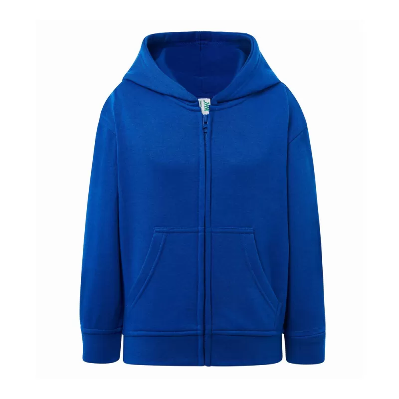 Sweat enfant capuche zippé, fermeture grand zip, poche kangourou, 290 g/m²