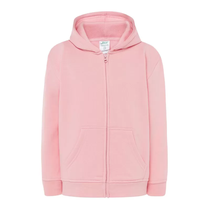 Sweat enfant capuche zippé, fermeture grand zip, poche kangourou, 290 g/m²