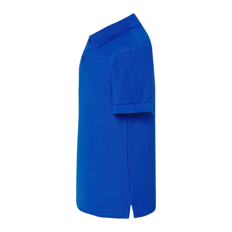Polo enfant contrasté en coton piqué, col et manches en bords côte, 210 g/m²