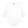 Body bébé coton manches longues avec boutons pression, col côte, 170 g/m²