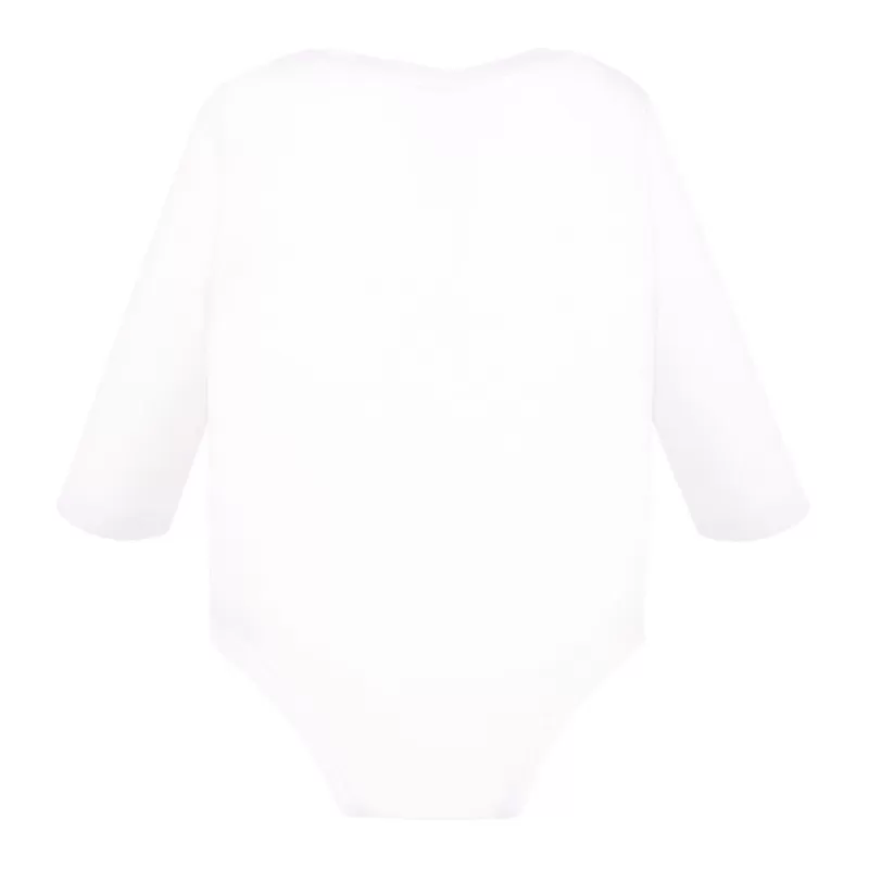 Body bébé coton manches longues avec boutons pression, col côte, 170 g/m²