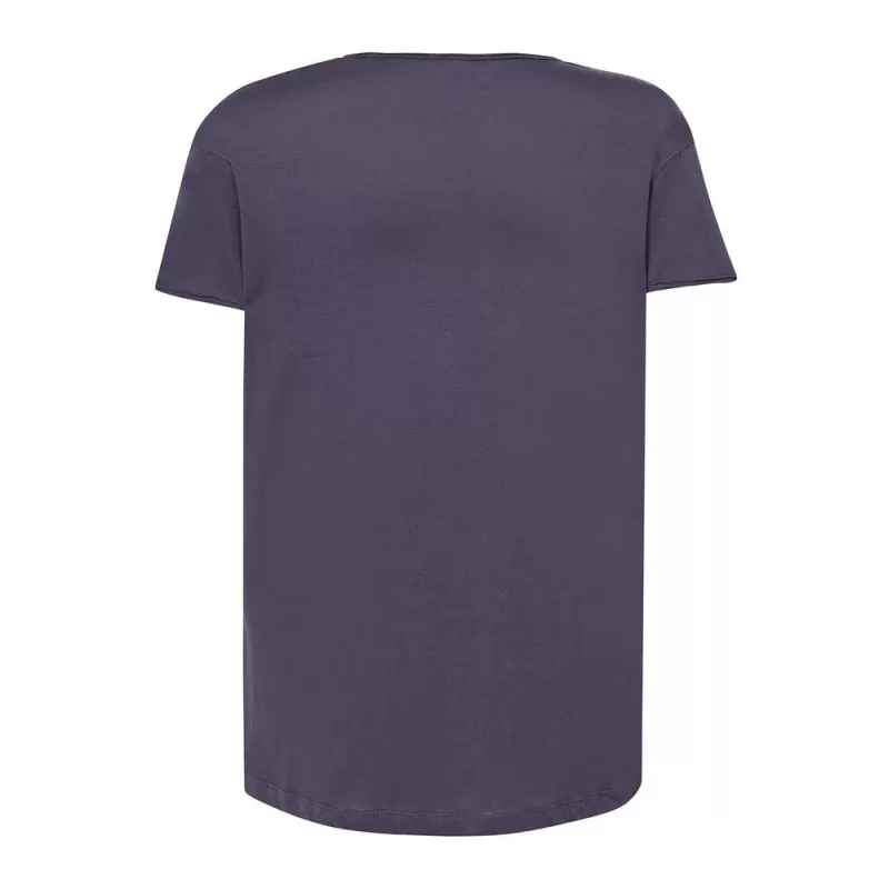 T-shirt style urbain en coton doux, col et manches bruts sans finition, 120 g/m²