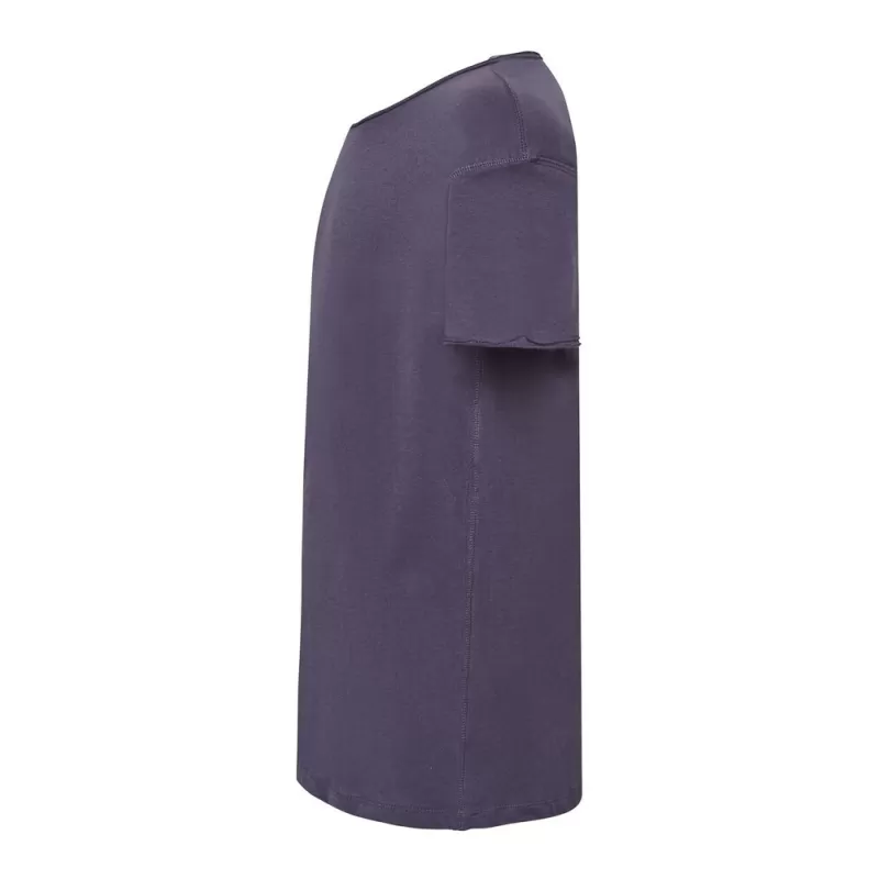 T-shirt style urbain en coton doux, col et manches bruts sans finition, 120 g/m²