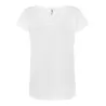 Tee-shirt femme style urbain col V, manches roulées, 120 g/m²