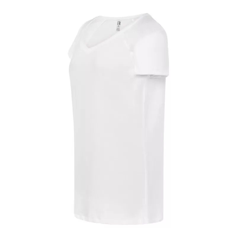 Tee-shirt femme style urbain col V, manches roulées, 120 g/m²