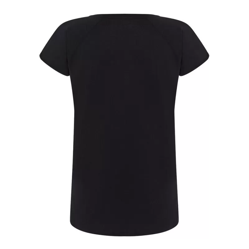 Tee-shirt femme style urbain col V, manches roulées, 120 g/m²