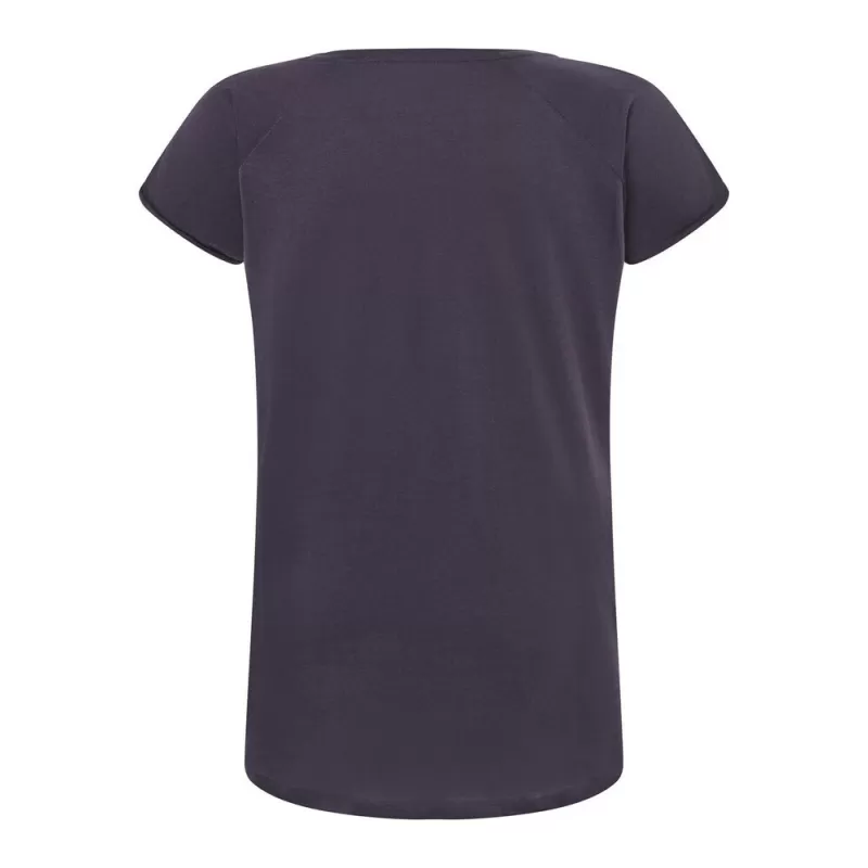 Tee-shirt femme style urbain col V, manches roulées, 120 g/m²