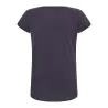 Tee-shirt femme style urbain col V, manches roulées, 120 g/m²