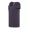 Tee-shirt femme style urbain col V, manches roulées, 120 g/m²