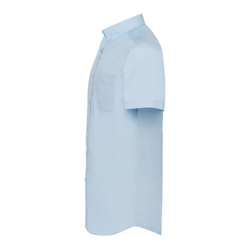Chemisette popeline homme manches courtes, poche côté coeur, 100 g/m²