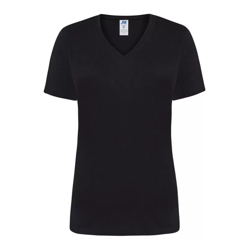 Tee-shirt femme col V coupe cintrée en coton, 145 g/m²