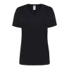 Tee-shirt femme col V coupe cintrée en coton, 145 g/m²