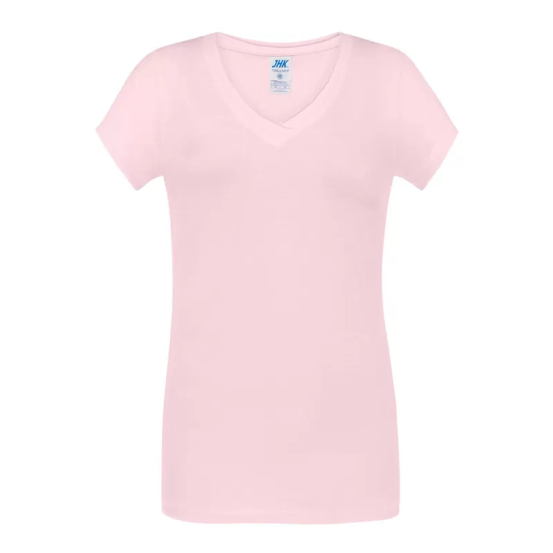 Tee-shirt femme col V coupe cintrée en coton, 145 g/m²