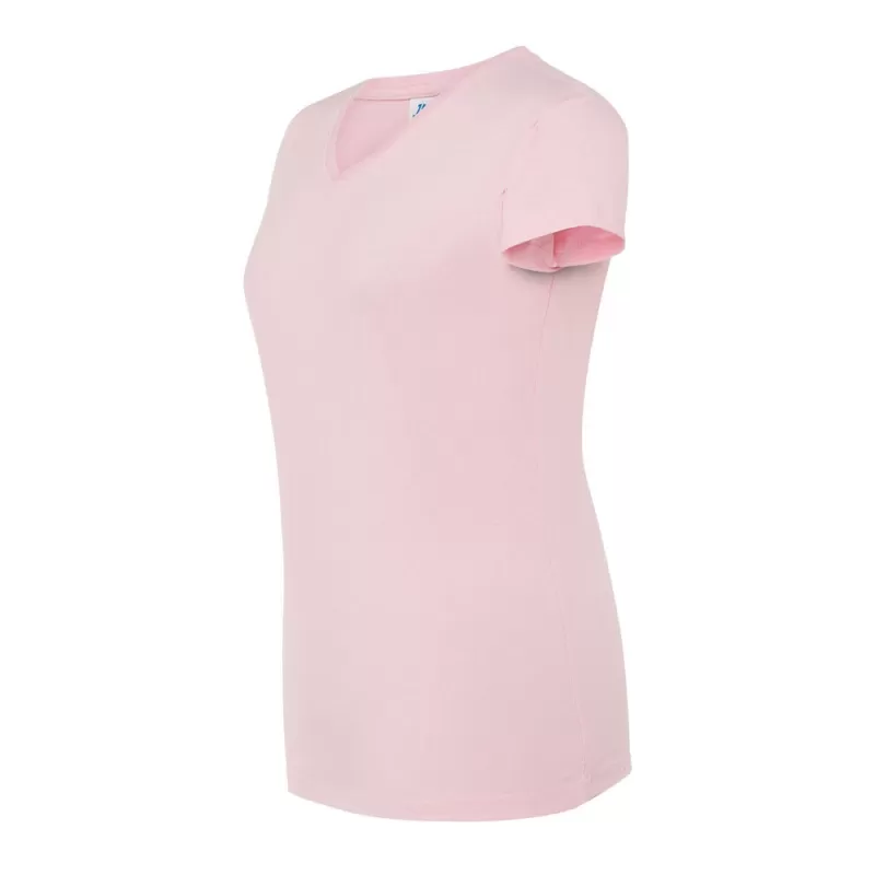 Tee-shirt femme col V coupe cintrée en coton, 145 g/m²