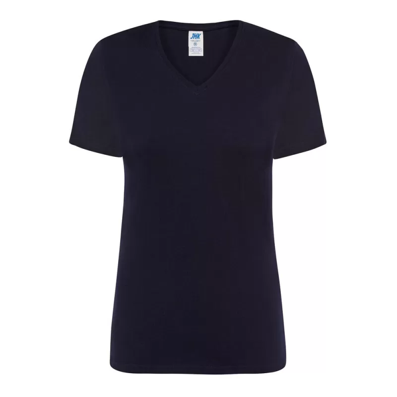 Tee-shirt femme col V coupe cintrée en coton, 145 g/m²