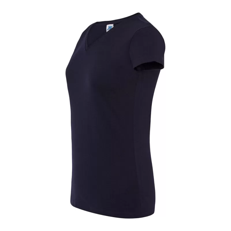 Tee-shirt femme col V coupe cintrée en coton, 145 g/m²