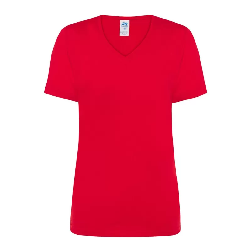 Tee-shirt femme col V coupe cintrée en coton, 145 g/m²