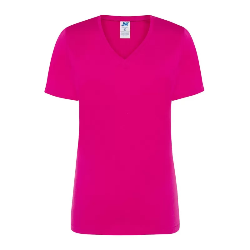 Tee-shirt femme col V coupe cintrée en coton, 145 g/m²