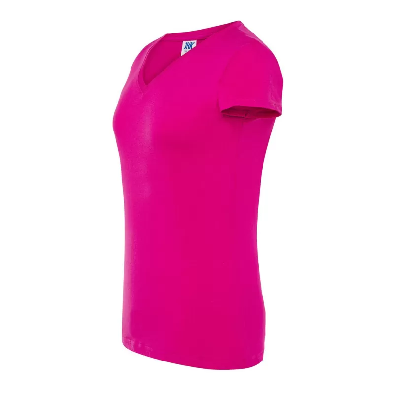 Tee-shirt femme col V coupe cintrée en coton, 145 g/m²