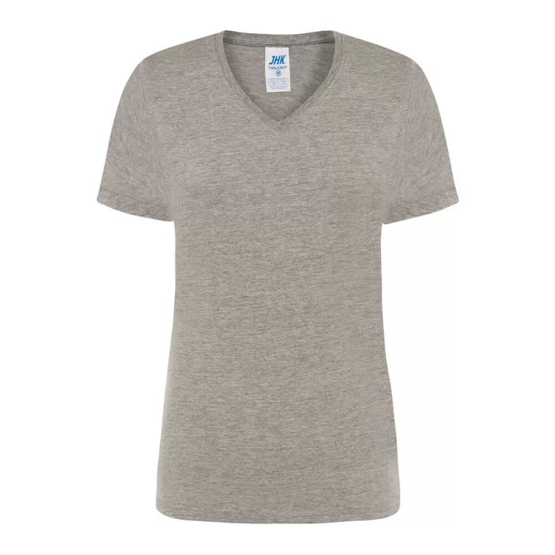 Tee-shirt femme col V coupe cintrée en coton, 145 g/m²