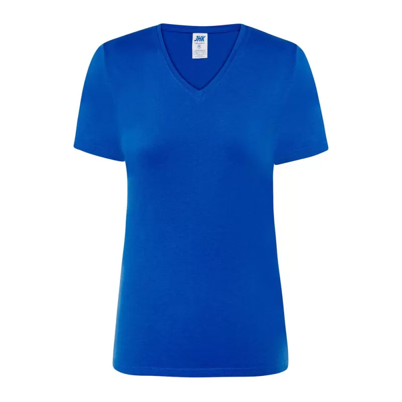 Tee-shirt femme col V coupe cintrée en coton, 145 g/m²