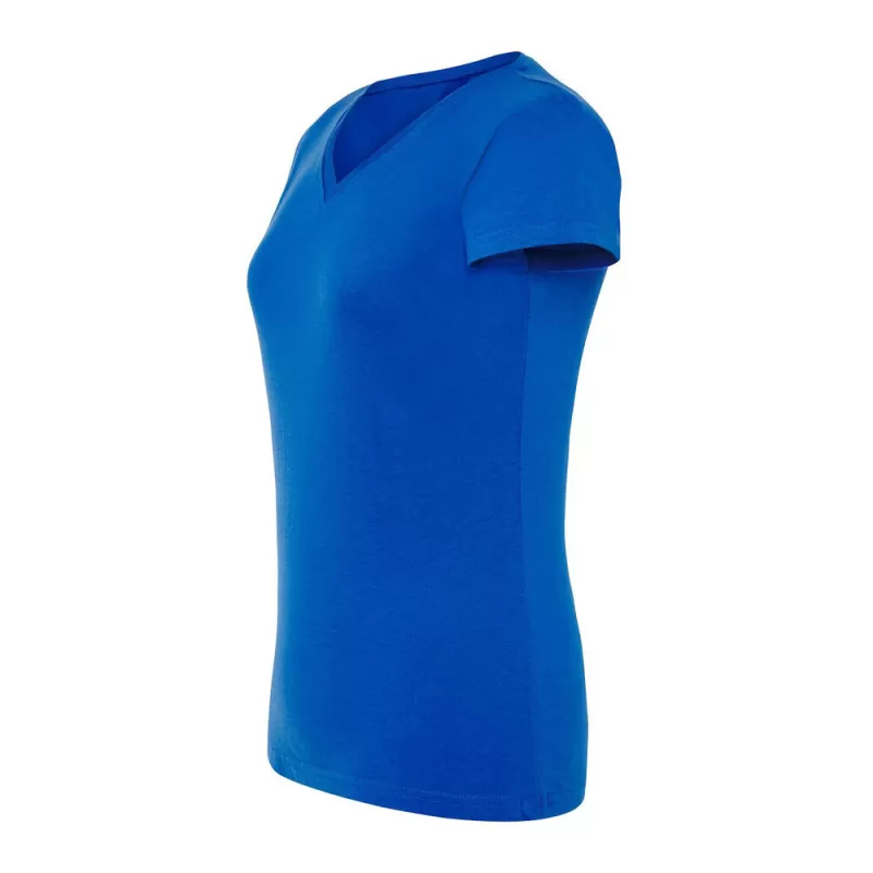 Tee-shirt femme col V coupe cintrée en coton, 145 g/m²