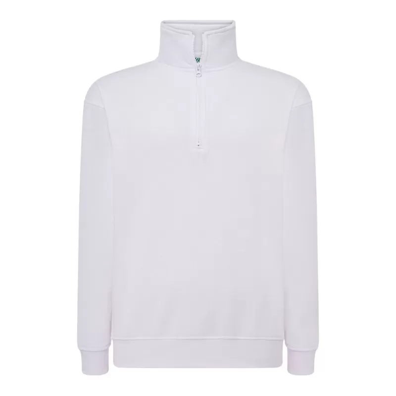 Sweat col montant zippé polyester et coton, intérieur gratté, 290 g/m²