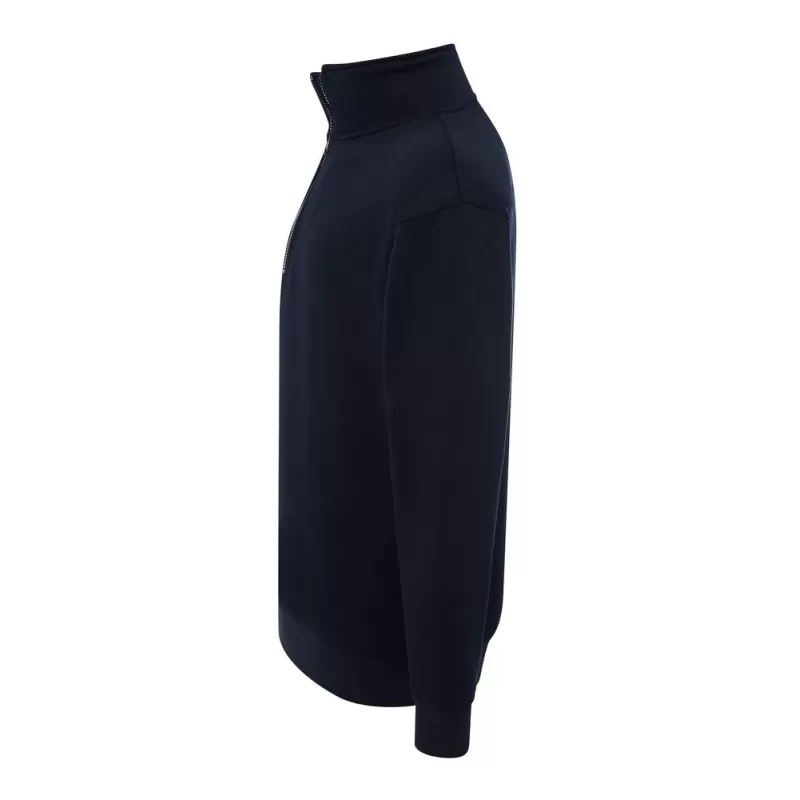 Sweat col montant zippé polyester et coton, intérieur gratté, 290 g/m²