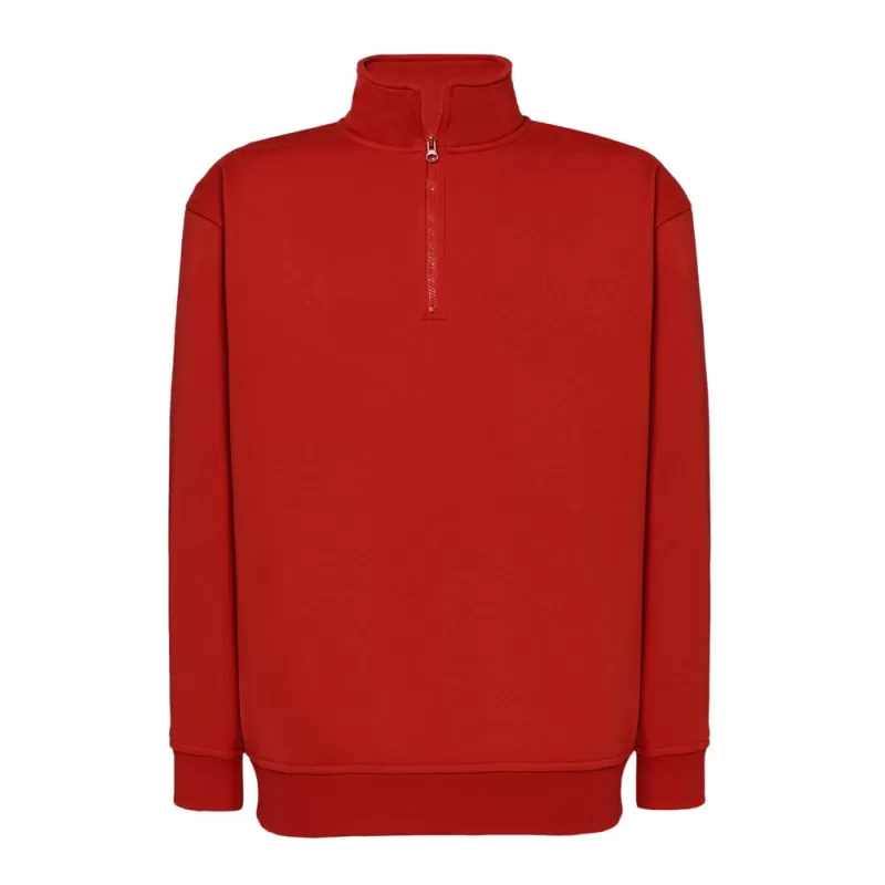 Sweat col montant zippé polyester et coton, intérieur gratté, 290 g/m²
