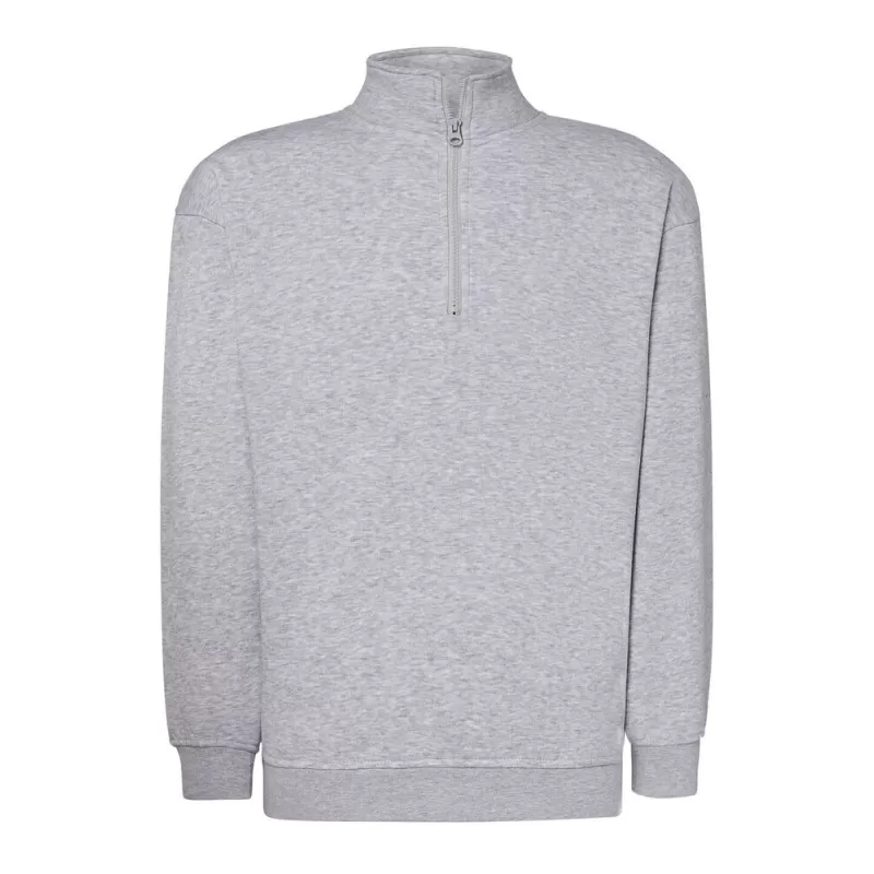 Sweat col montant zippé polyester et coton, intérieur gratté, 290 g/m²