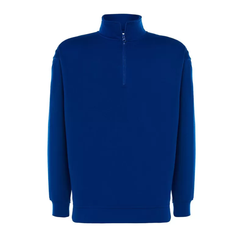 Sweat col montant zippé polyester et coton, intérieur gratté, 290 g/m²