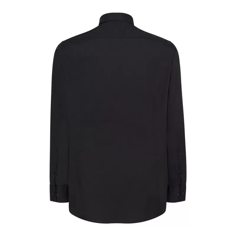 Chemise popeline homme manches longues, col boutonné, poche côté coeur, 100 g/m²