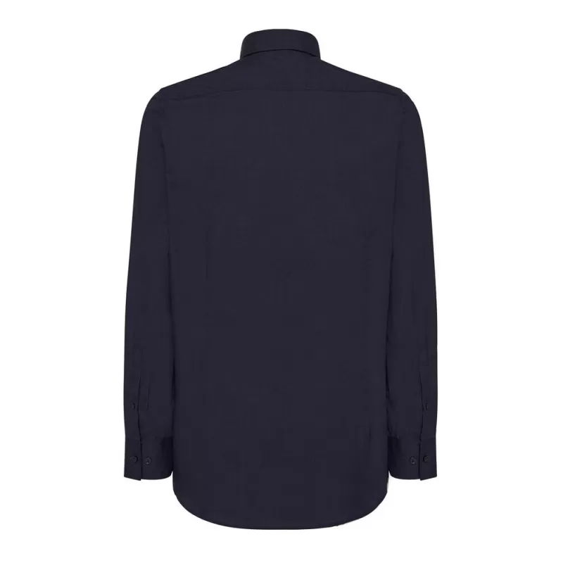 Chemise popeline homme manches longues, col boutonné, poche côté coeur, 100 g/m²
