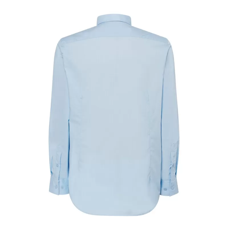 Chemise popeline homme manches longues, col boutonné, poche côté coeur, 100 g/m²