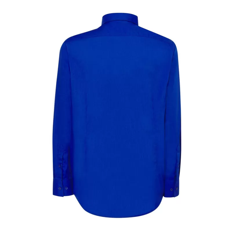 Chemise popeline homme manches longues, col boutonné, poche côté coeur, 100 g/m²