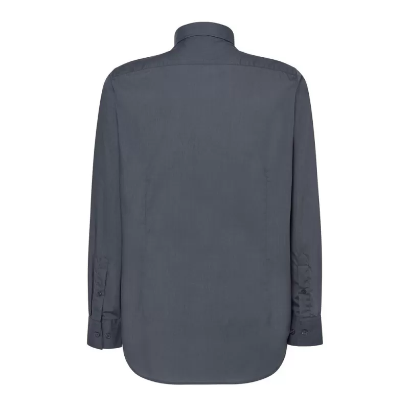 Chemise popeline homme manches longues, col boutonné, poche côté coeur, 100 g/m²