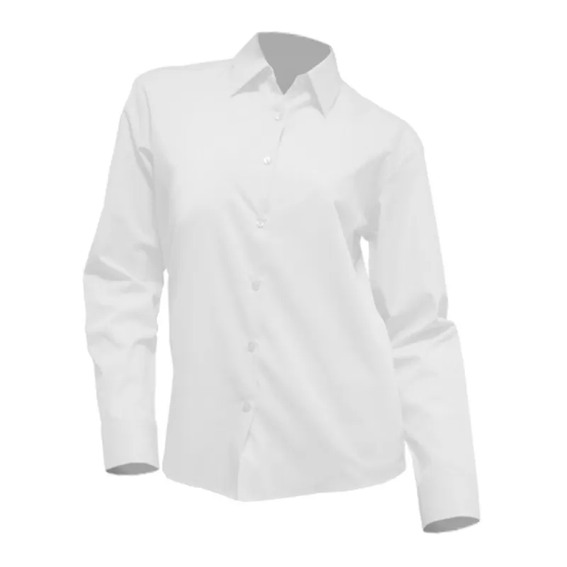 Chemise femme Oxford manches longues, coupe cintrée, 115 g/m²