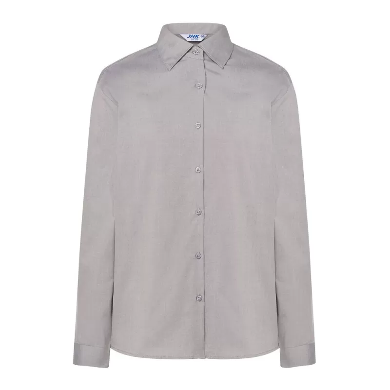 Chemise femme Oxford manches longues, coupe cintrée, 115 g/m²