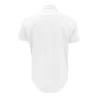 Chemise homme Oxford manches courtes, col boutonné, poche côté coeur, 115 g/m²