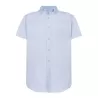 Chemise homme Oxford manches courtes, col boutonné, poche côté coeur, 115 g/m²