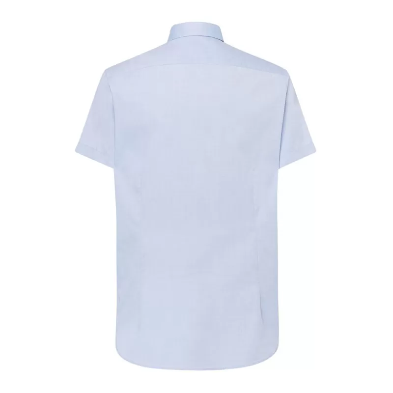 Chemise homme Oxford manches courtes, col boutonné, poche côté coeur, 115 g/m²