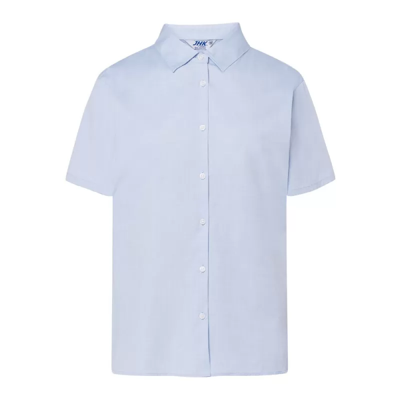 Chemise femme Oxford manches courtes, coupe cintrée, 115 g/m²