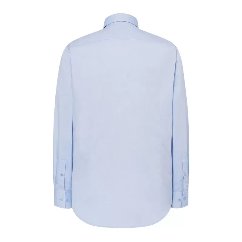 Chemise homme Oxford manches longues, col boutonné, poche côté coeur, 115 g/m²
