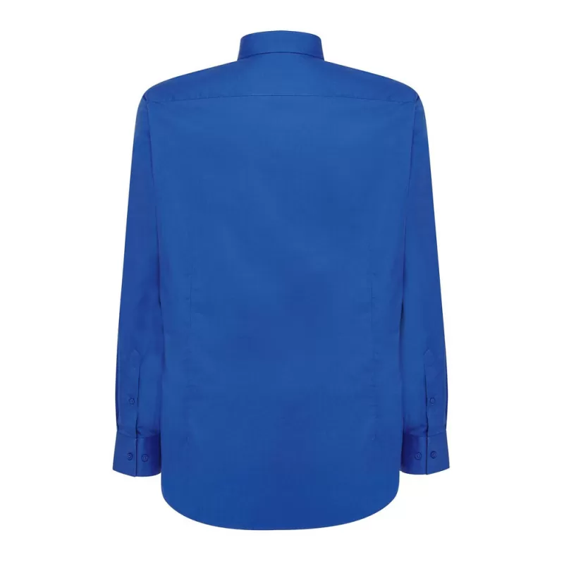 Chemise homme Oxford manches longues, col boutonné, poche côté coeur, 115 g/m²