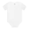 Body bébé coton manches courtes avec boutons pression, col côte, 170 g/m²